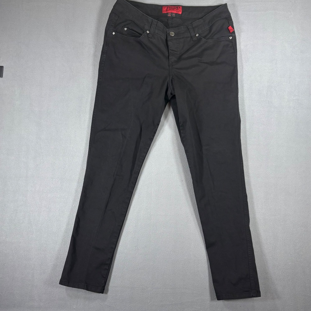 Tripp NYC Skinny Pants Women Size 12 Short Black Skull Hardware IS4411XS
